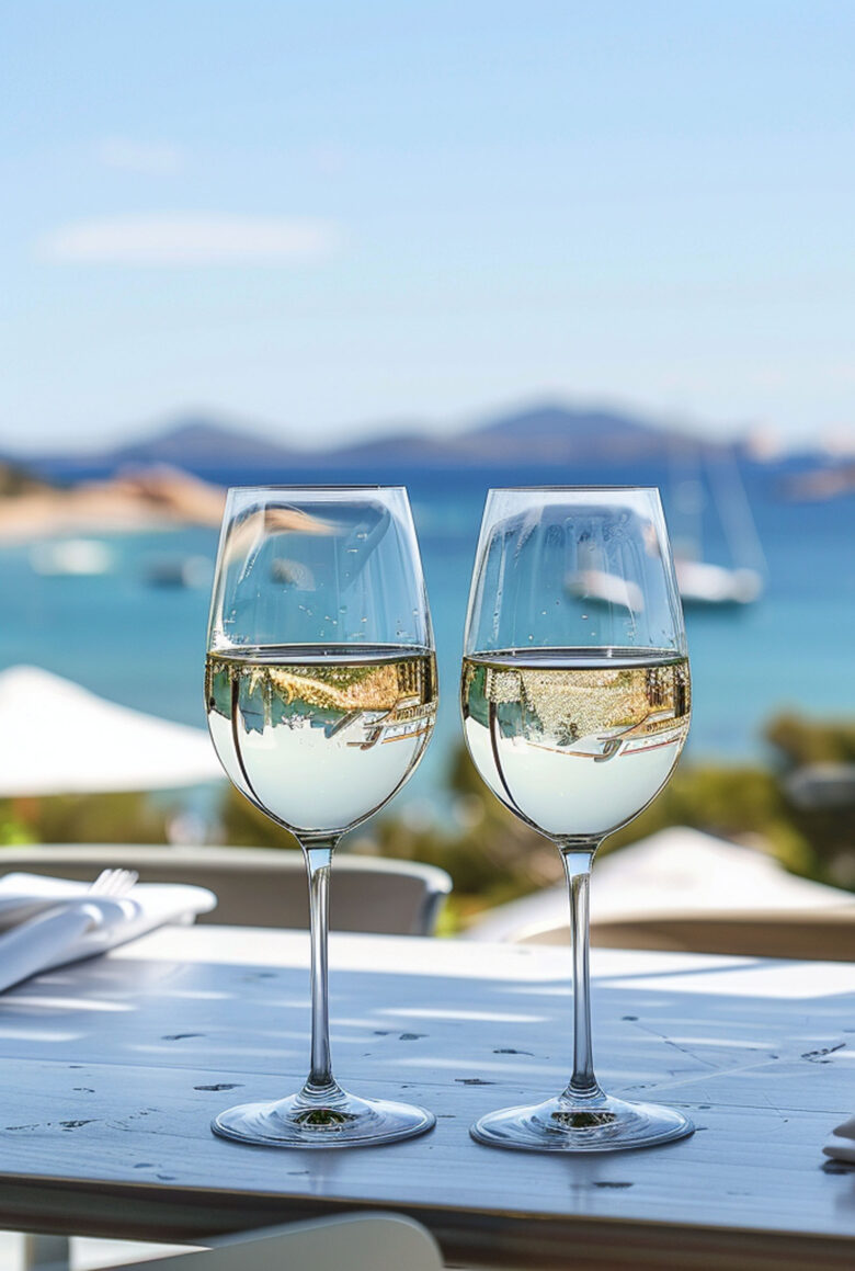 Due Bicchieri di Vino Bianco - Eleganza e Raffinatezza a Porto Cervo e Cefalù / Two Glasses of White Wine - Elegance and Sophistication in Porto Cervo and Cefalù